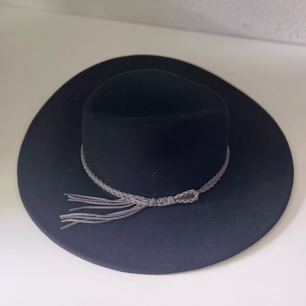 Tassle Trim Hat Formal Wide Brim
